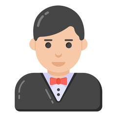
Hotel manager person, flat icon design

