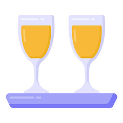 A juice glass with jug, flat icon 