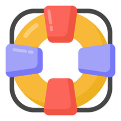 
Flat style of icon lifeguard belt lifebuoy vector 

