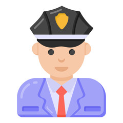 Obraz premium Flat design of security man icon.