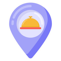 Fototapeta premium A restaurant location icon in flat design
