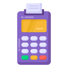 
Cash till with invoice, pos machine flat vector design 

