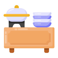 
A restaurant location icon in flat design 

