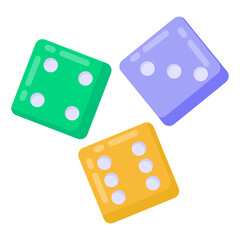 
Flat icon of dice in editable design 

