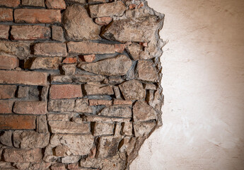 Ancient stone brick wall