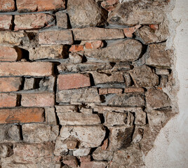 Ancient stone brick wall