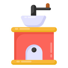 
Icon of manual grinder  in modern flat design 


