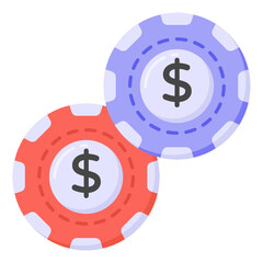 

Icon of casino chips in flat design 


