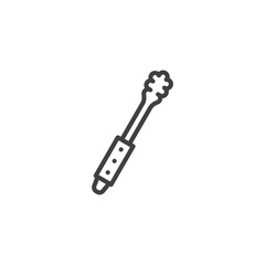Grill cleaning brush line icon