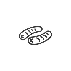 BBQ sausage line icon