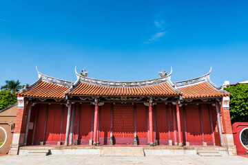Fototapeta premium Confucius Temple in Changhua, Taiwan. This is a historical heritage with a Chinese-style building that is over several hundred years old