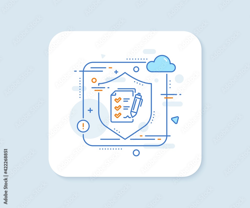 Poster survey checklist line icon. report sign. vector