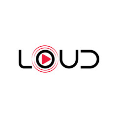 LOUD letter with Speaker logo design vector