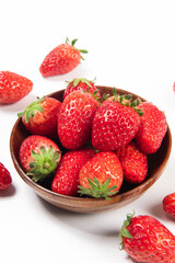 Closeup shot of fresh strawberries. Isolated on white background.