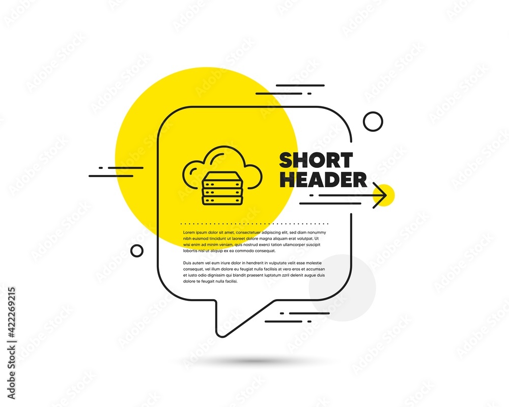 Poster cloud computing server line icon. internet data storage sign. vector
