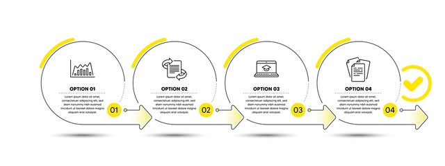 Website education, Infographic graph and Marketing icons set. Documents sign. Vector