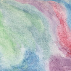 Watercolor Background - Abstract painted paper with Red, Pink, Blue and Green grained texture
