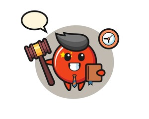 Mascot cartoon of china flag badge as a judge