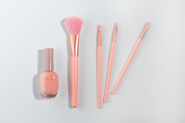 mockup of beauty fashion cosmetic makeup brush paint product with skincare healthcare concept on background