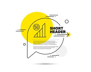 5g wifi signal quality line icon. Wireless technology sign. Vector