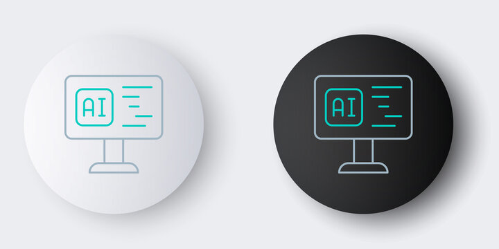 Line Software, web developer programming code icon isolated on grey background. Javascript computer script random parts of program code. Colorful outline concept. Vector