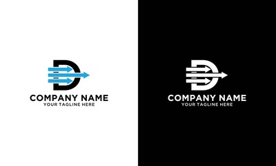  logo design. Letter D with arrow