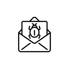 Email Virus Threat icon in vector. Logotype