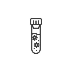 Covid-19 laboratory test tube line icon