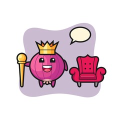 Mascot cartoon of onion as a king