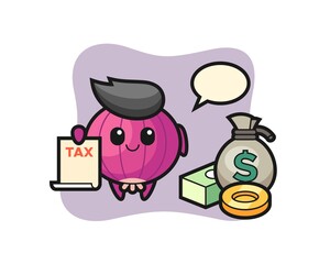 Character cartoon of onion as a accountant