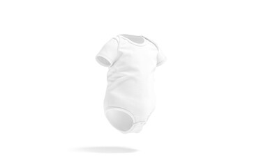 Blank white half sleeve baby bodysuit mockup, side view