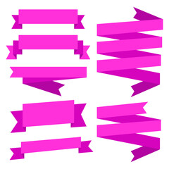 Fototapeta premium Ribbon for red text. Vector illustration. White background. Isolated object. Set of many options.