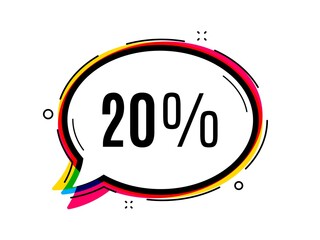 20 percent off Sale. Discount offer price sign. Vector