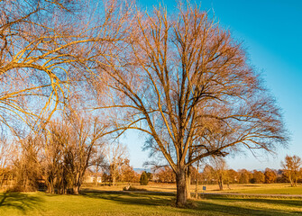 Fototapeta premium Beautiful autumn or indian summer view at the famous Bogenberg, Danube, Bavaria, Germany