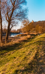 Beautiful autumn or indian summer view at the famous Bogenberg, Danube, Bavaria, Germany
