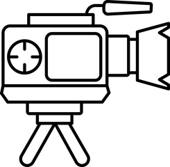 Vector Video Camera Outline Icon Design
