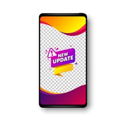 New update paper banner. Important message tag. Vector