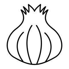 Vector Garlic Outline Icon Design