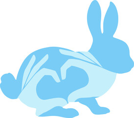 rabbit. Geometric style. Isolated on white background.