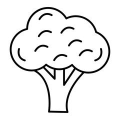 Vector Broccoli Outline Icon Design