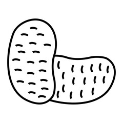 Vector Potato Outline Icon Design