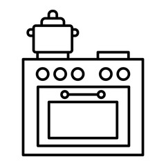 Vector Cooking Stove Outline Icon Design