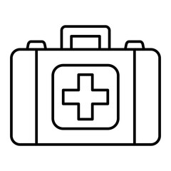 Vector First Aid Kit Outline Icon Design