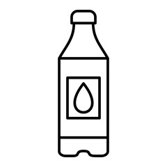 Vector Water Bottle Outline Icon Design