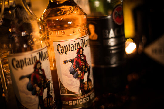 Captain Morgan rum bottles