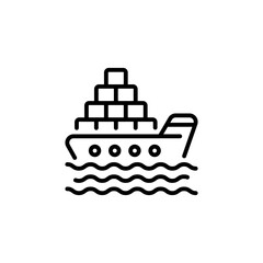 Cargo Ship icon in vector. Logotype