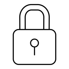 Vector Padlock Outline Icon Design