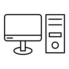 Vector Computer Outline Icon Design