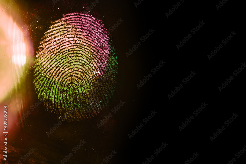 Leinwandbilder Close up beautiful abstract colored fingerprint on  background texture for design. Macro photography view.