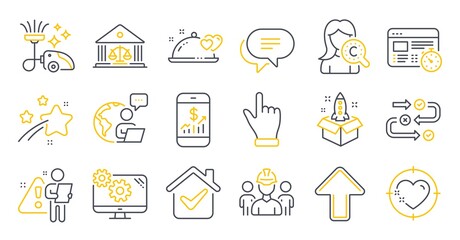 Set of Business icons, such as Vacuum cleaner, Collagen skin, Survey progress symbols. Vector